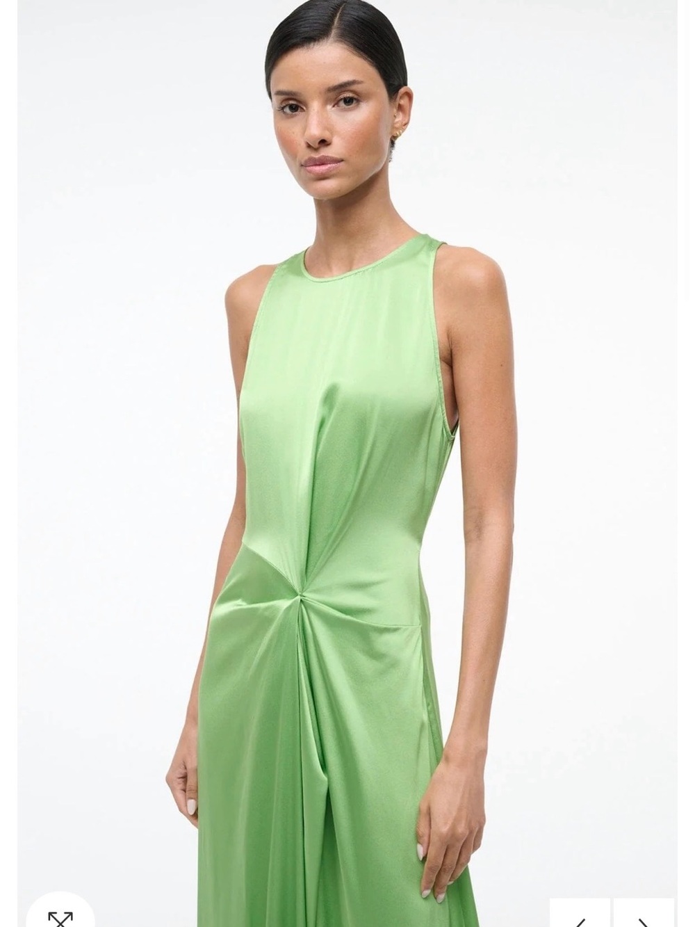 STAUD Kaelyn Silk Dress NWT (size 2, color SPROUT) - Picture 4 of 10